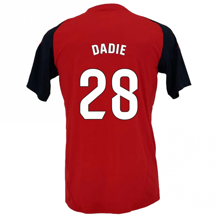 Enfant Football Maillot Alberto Dadie #28 Rouge Noir Tenues Domicile 2024/25