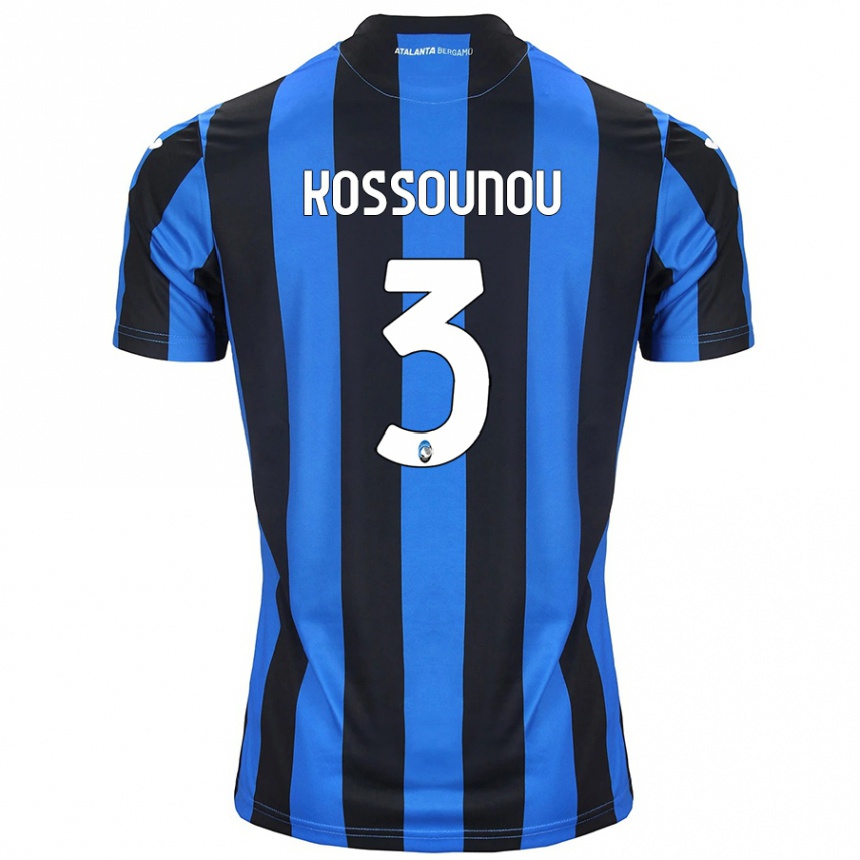 Enfant Football Maillot Odilon Kossounou #3 Bleu Noir Tenues Domicile 2024/25