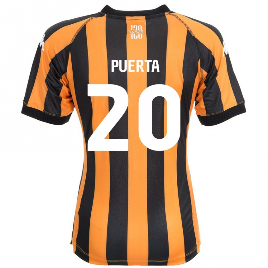 Enfant Football Maillot Gustavo Puerta #20 Noir Ambre Tenues Domicile 2024/25