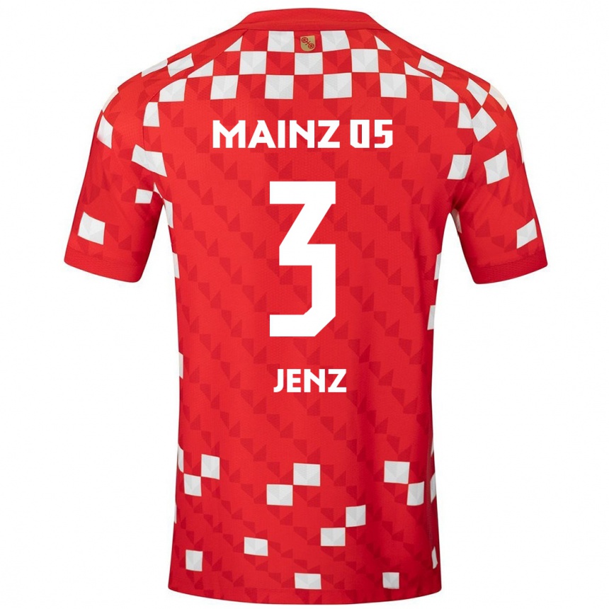 Enfant Football Maillot Moritz Jenz #3 Blanc Rouge Tenues Domicile 2024/25