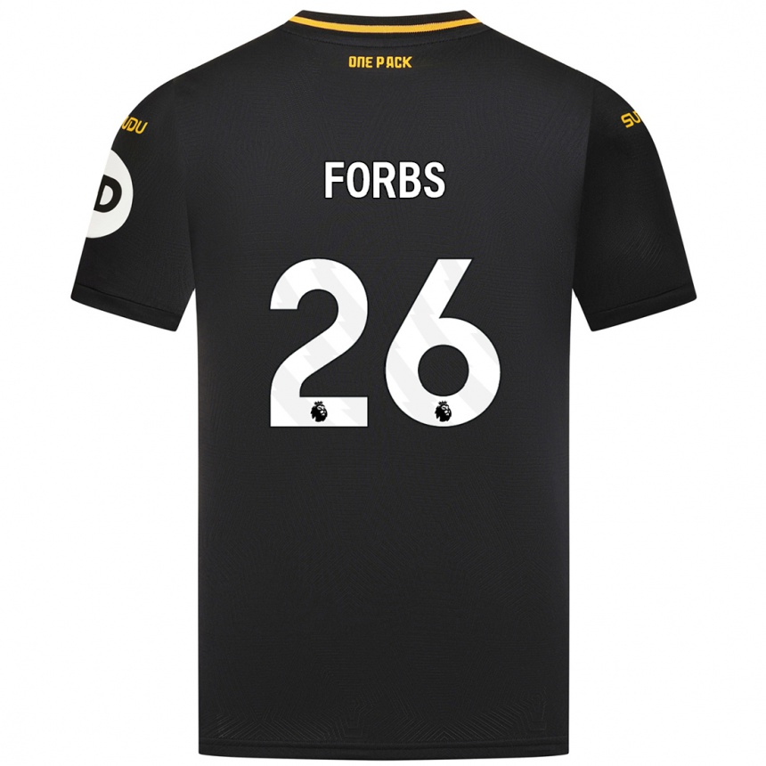 Enfant Football Maillot Carlos Forbs #26 Noir Tenues Extérieur 2024/25