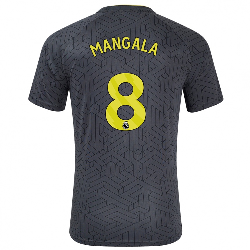 Enfant Football Maillot Orel Mangala #8 Noir Jaune Tenues Extérieur 2024/25