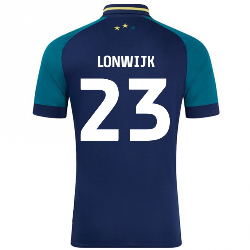 Enfant Football Maillot Nigel Lonwijk #23 Marine Vert Foncé Tenues Extérieur 2024/25