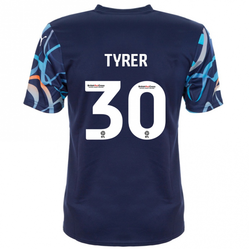 Enfant Football Maillot Harry Tyrer #30 Bleu Marine Tenues Extérieur 2024/25