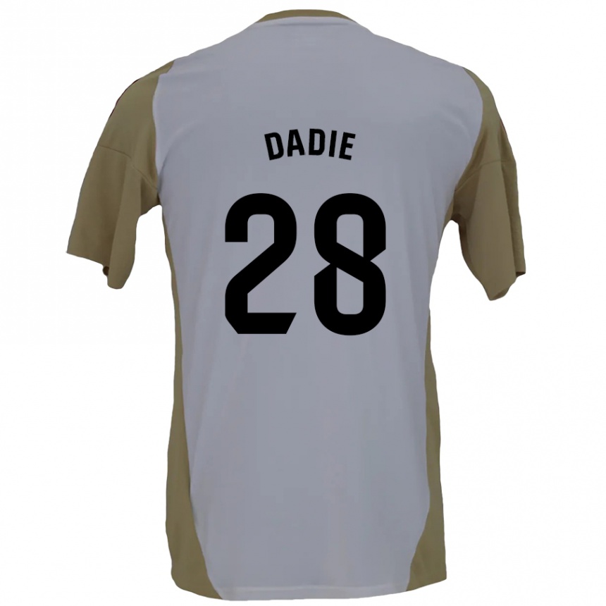 Enfant Football Maillot Alberto Dadie #28 Marron Blanc Tenues Extérieur 2024/25