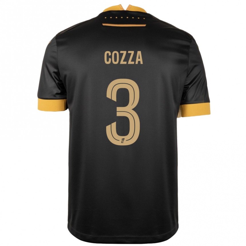 Enfant Football Maillot Nicolas Cozza #3 Noir Marron Tenues Extérieur 2024/25