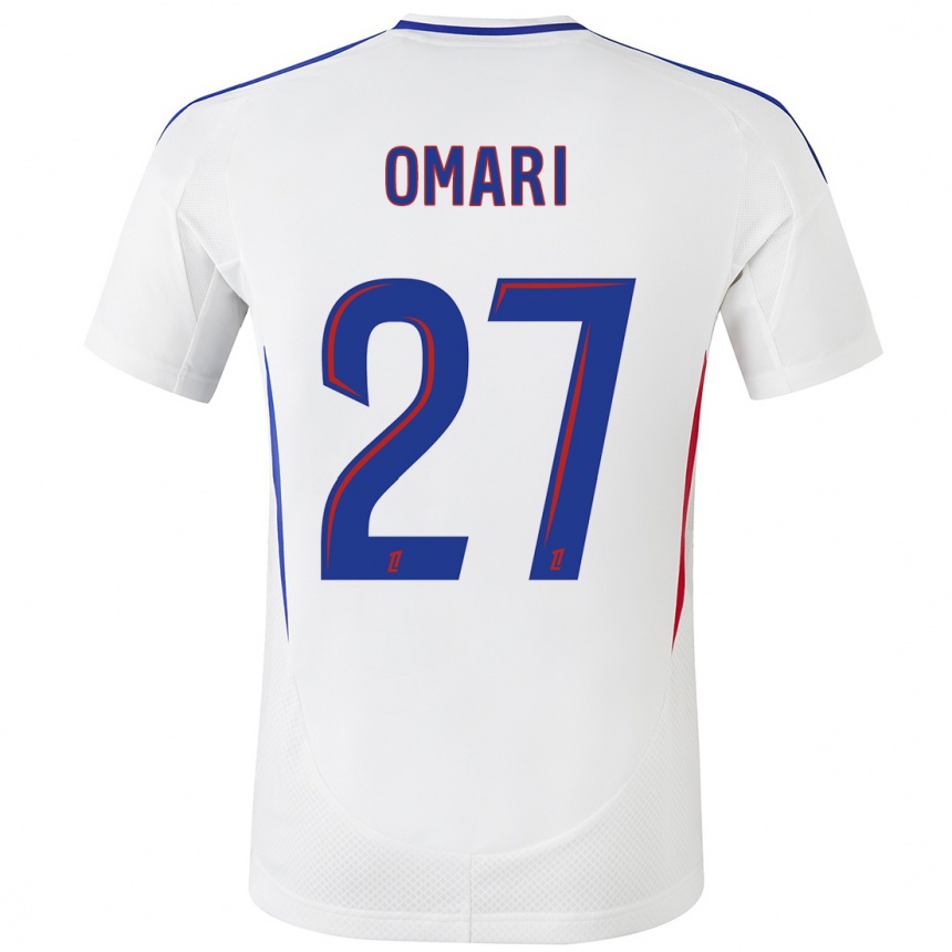 Enfant Football Maillot Warmed Omari #27 Blanc Bleu Tenues Domicile 2024/25