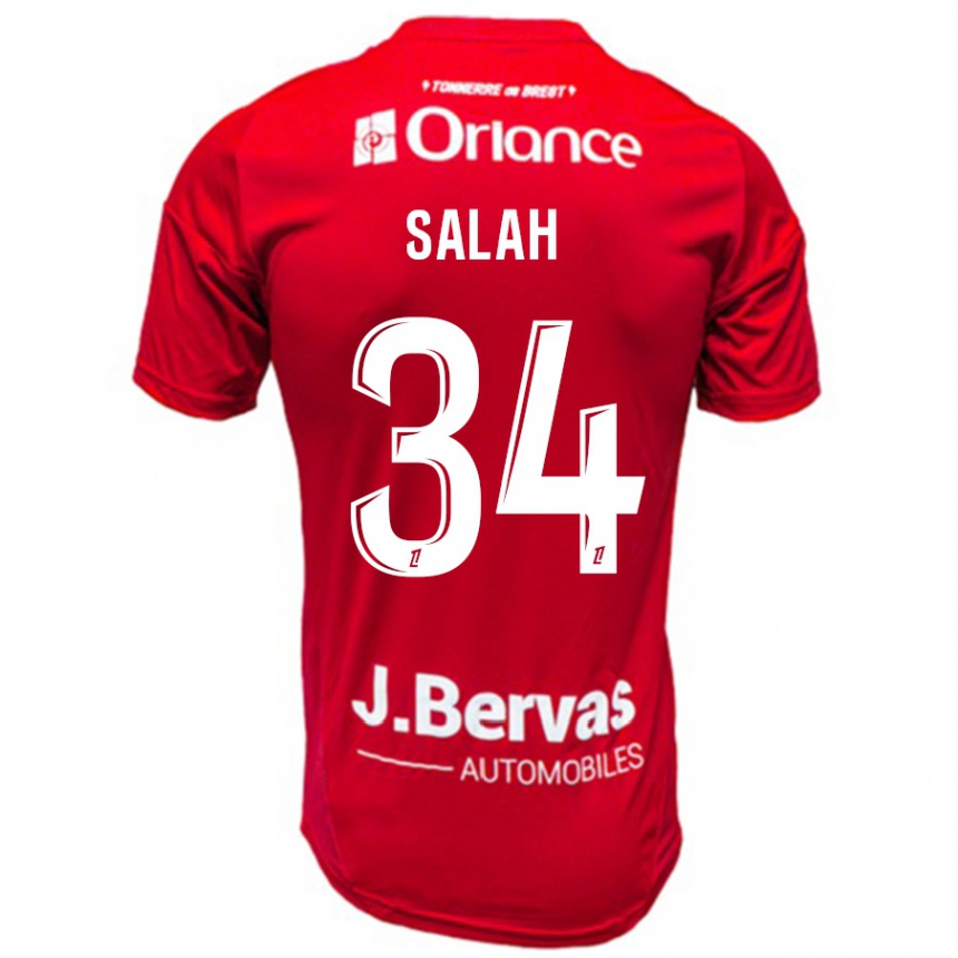 Enfant Football Maillot Ibrahim Salah #34 Rouge Blanc Tenues Domicile 2024/25