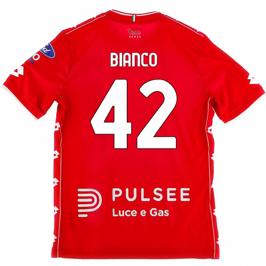 Enfant Football Maillot Alessandro Bianco #42 Rouge Blanc Tenues Domicile 2024/25