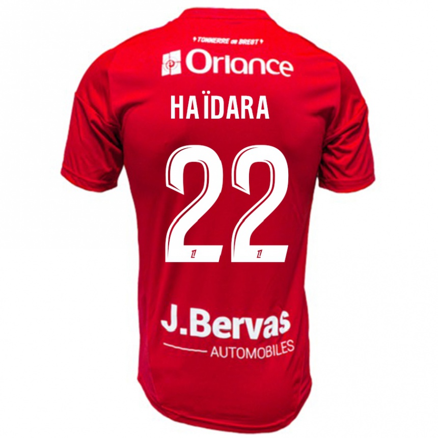 Enfant Football Maillot Massadio Haidara #22 Rouge Blanc Tenues Domicile 2024/25