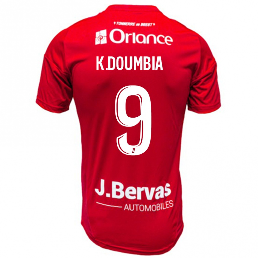 Enfant Football Maillot Kamory Doumbia #9 Rouge Blanc Tenues Domicile 2024/25