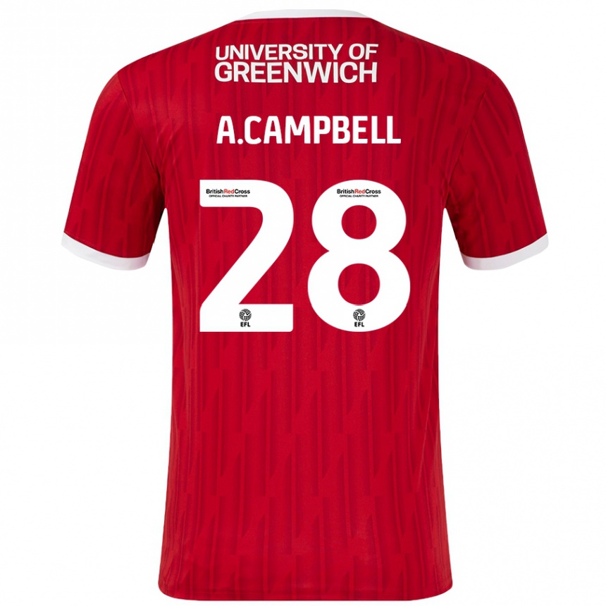 Enfant Football Maillot Allan Campbell #28 Rouge Blanc Tenues Domicile 2024/25