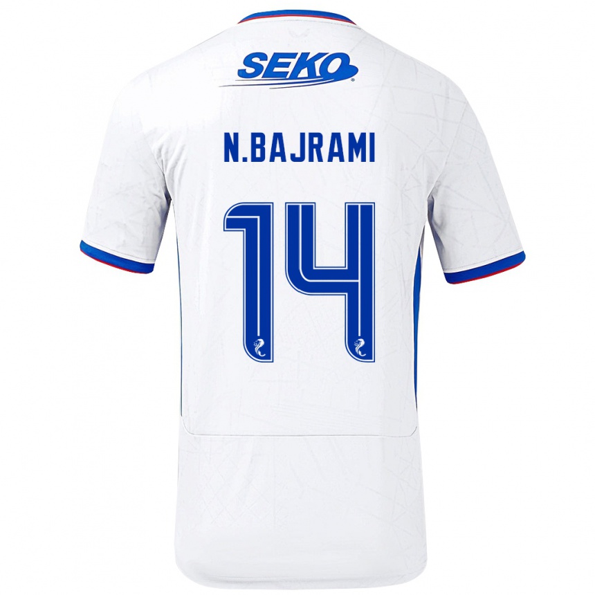 Enfant Football Maillot Nedim Bajrami #14 Blanc Bleu Tenues Extérieur 2024/25