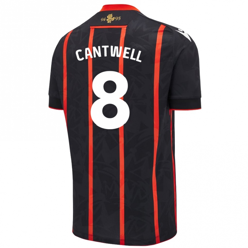 Enfant Football Maillot Todd Cantwell #8 Noir Rouge Tenues Extérieur 2024/25