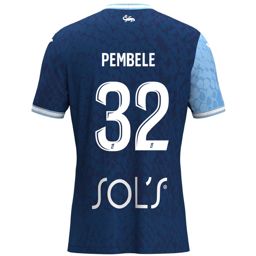 Enfant Football Maillot Timothée Pembélé #32 Bleu Ciel Bleu Foncé Tenues Domicile 2024/25