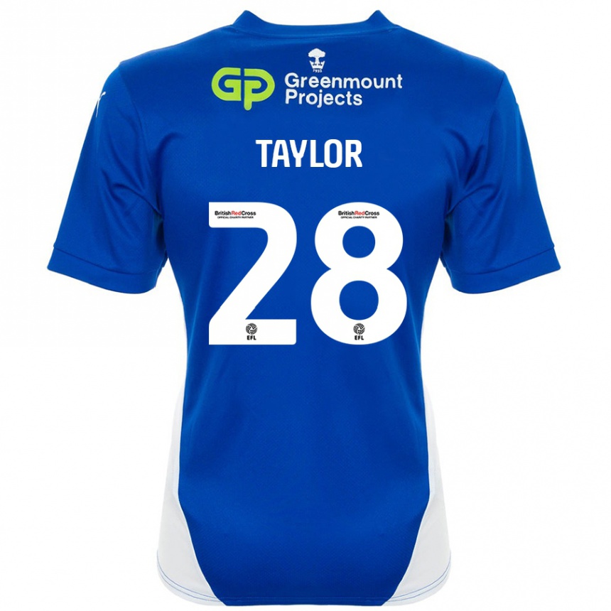 Enfant Football Maillot Dale Taylor #28 Bleu Blanc Tenues Domicile 2024/25