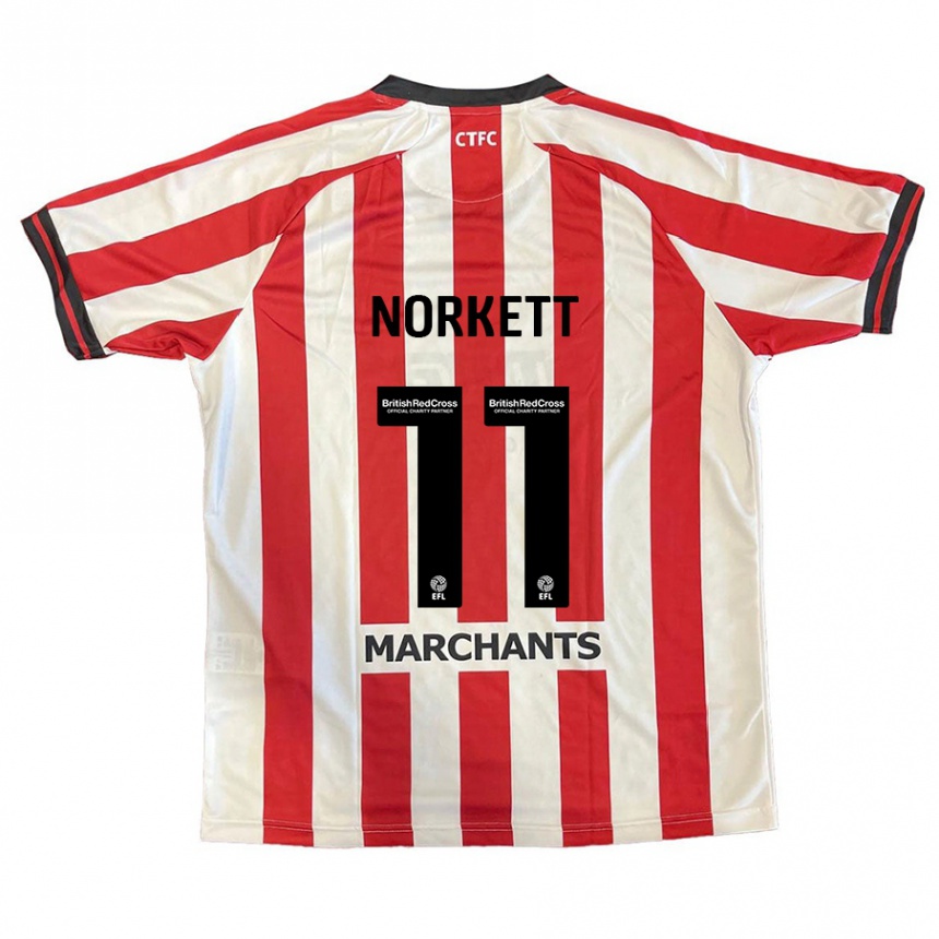 Enfant Football Maillot Manni Norkett #11 Rouge Blanc Tenues Domicile 2024/25