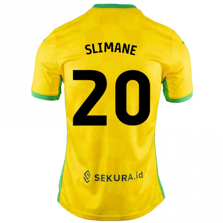 Enfant Football Maillot Anis Slimane #20 Jaune Vert Tenues Domicile 2024/25