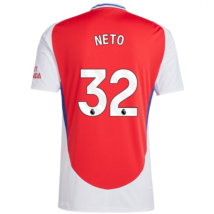 Enfant Football Maillot Neto #32 Rouge Blanc Tenues Domicile 2024/25