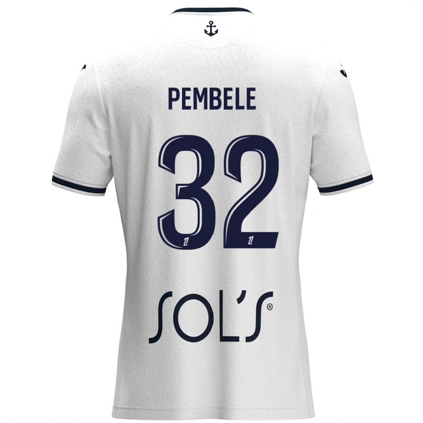 Enfant Football Maillot Timothée Pembélé #32 Blanc Bleu Foncé Tenues Extérieur 2024/25