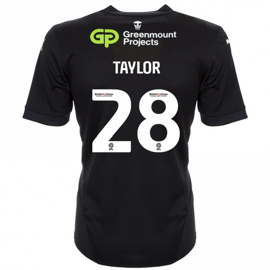 Enfant Football Maillot Dale Taylor #28 Noir Tenues Extérieur 2024/25