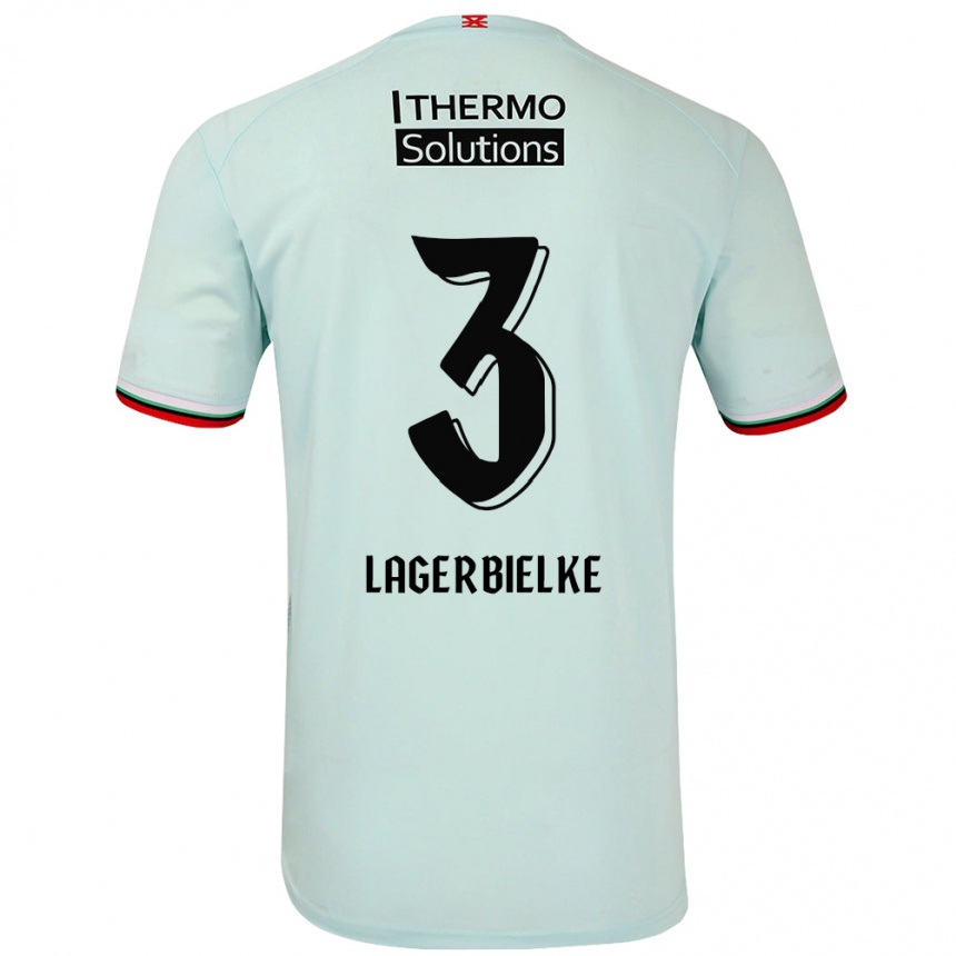 Enfant Football Maillot Gustaf Lagerbielke #3 Vert Clair Tenues Extérieur 2024/25