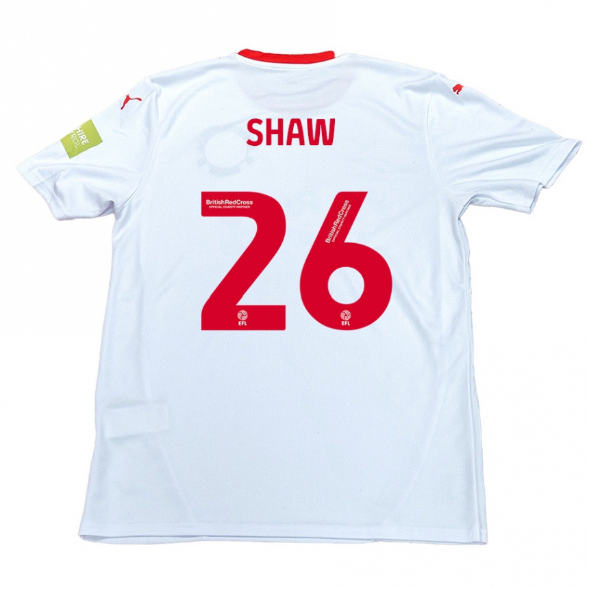 Enfant Football Maillot Liam Shaw #26 Blanc Tenues Extérieur 2024/25