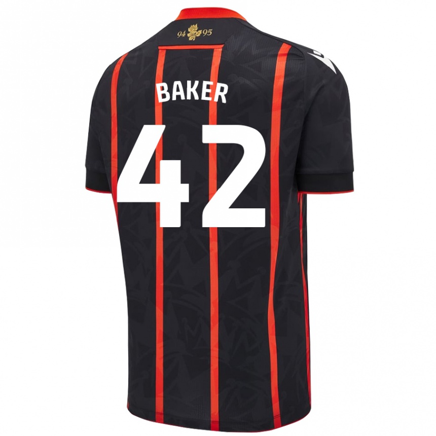 Enfant Football Maillot Lewis Baker #42 Noir Rouge Tenues Extérieur 2024/25