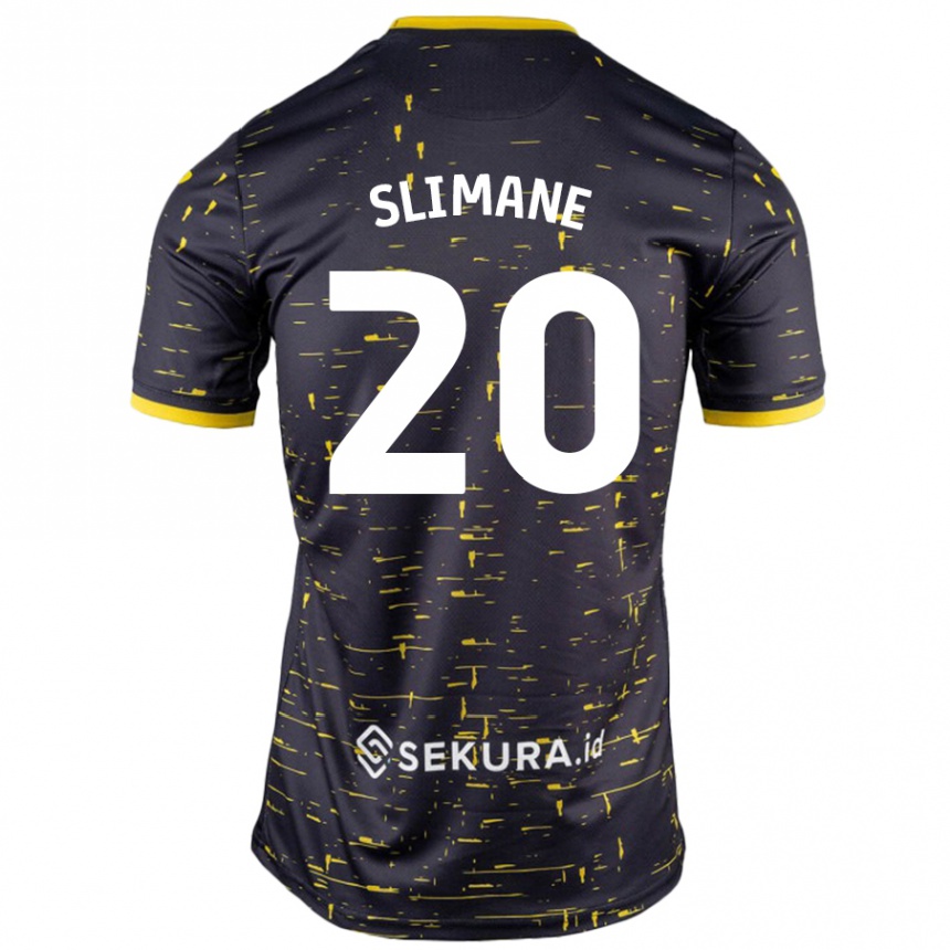 Enfant Football Maillot Anis Slimane #20 Noir Jaune Tenues Extérieur 2024/25