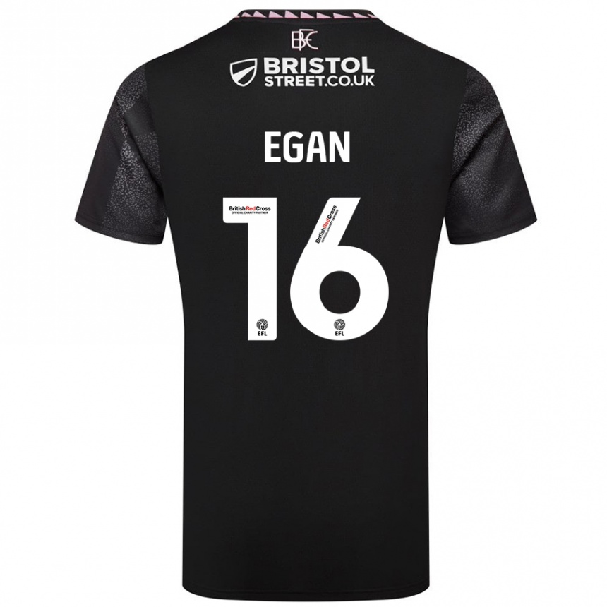 Enfant Football Maillot John Egan #16 Noir Tenues Extérieur 2024/25