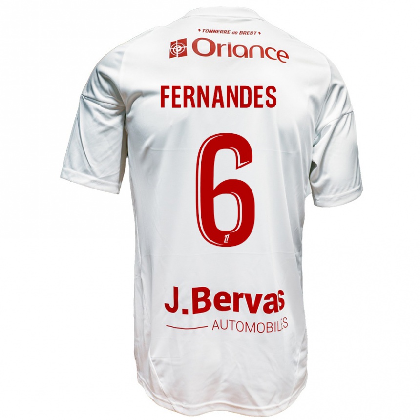 Enfant Football Maillot Edimilson Fernandes #6 Blanc Rouge Tenues Extérieur 2024/25