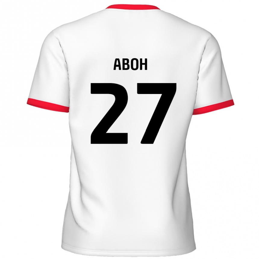 Enfant Football Maillot Ken Aboh #27 Blanc Rouge Tenues Domicile 2024/25