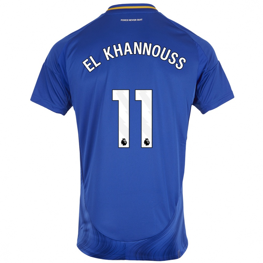 Enfant Football Maillot Bilal El Khannouss #11 Bleu Blanc Tenues Domicile 2024/25