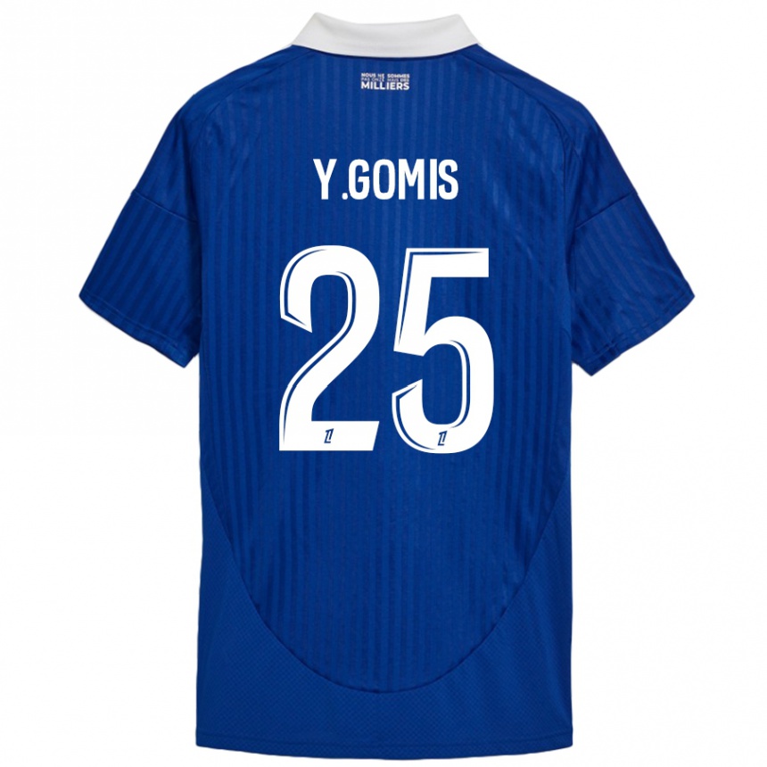 Enfant Football Maillot Yoni Gomis #25 Bleu Blanc Tenues Domicile 2024/25