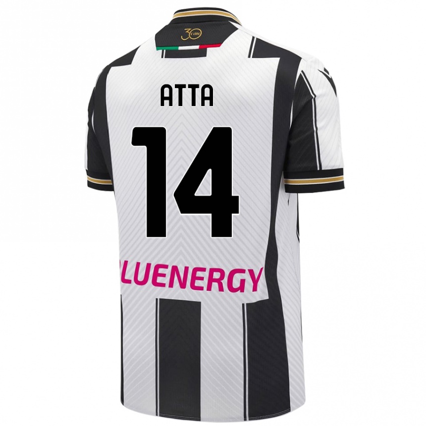 Enfant Football Maillot Arthur Atta #14 Blanc Noir Tenues Domicile 2024/25