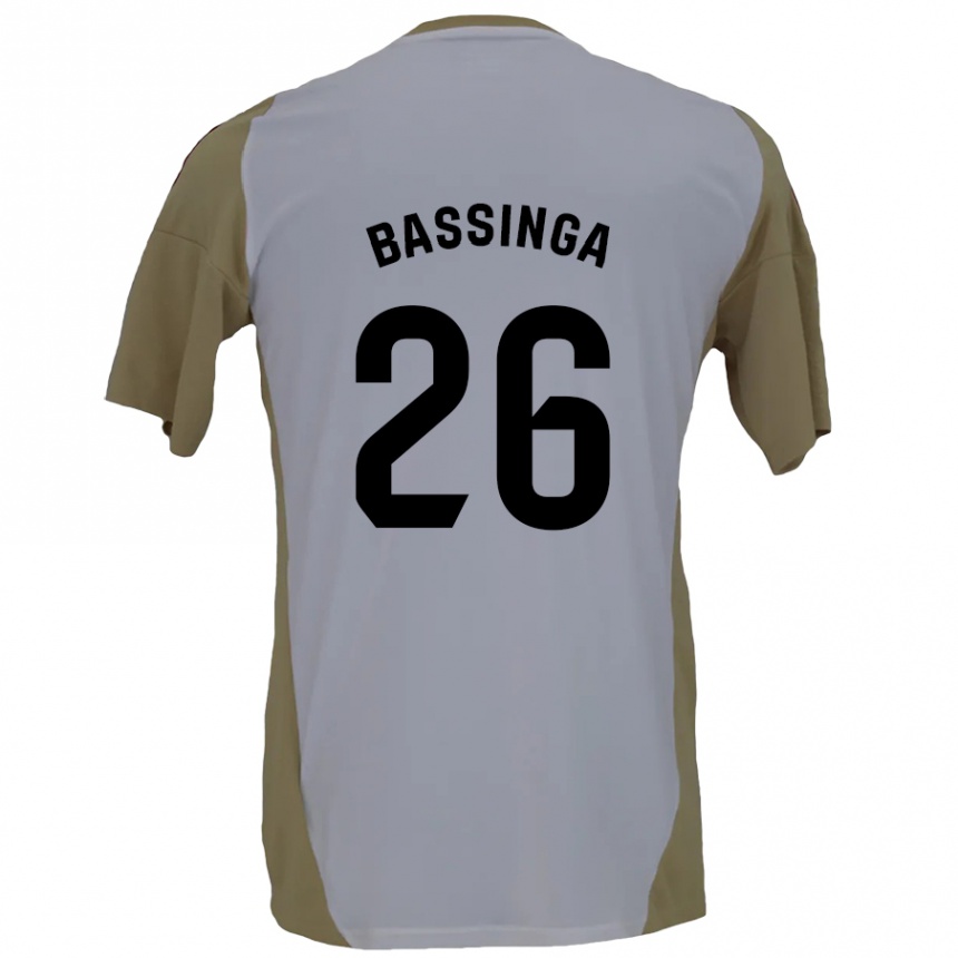 Enfant Football Maillot Aboubacar Bassinga #26 Marron Blanc Tenues Extérieur 2024/25