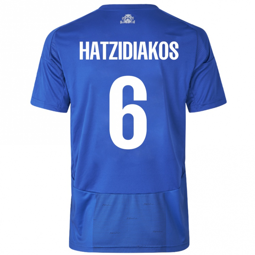 Enfant Football Maillot Pantelis Hatzidiakos #6 Blanc Bleu Tenues Extérieur 2024/25