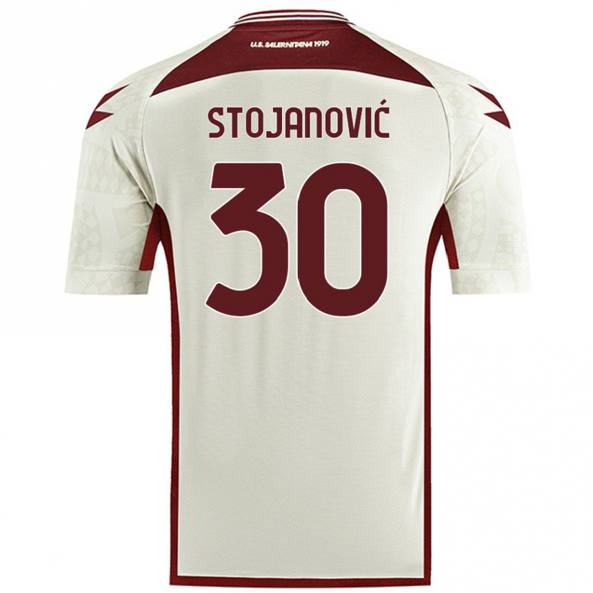 Enfant Football Maillot Petar Stojanović #30 Couleur Crème Tenues Extérieur 2024/25