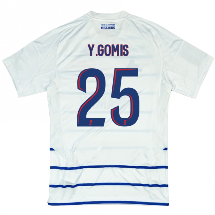 Enfant Football Maillot Yoni Gomis #25 Blanc Bleu Tenues Extérieur 2024/25