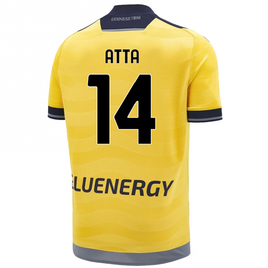 Enfant Football Maillot Arthur Atta #14 Doré Tenues Extérieur 2024/25