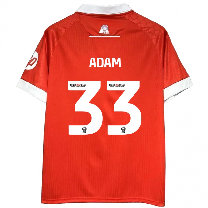 Homme Football Maillot Josh Adam #33 Rouge Blanc Tenues Domicile 2024/25