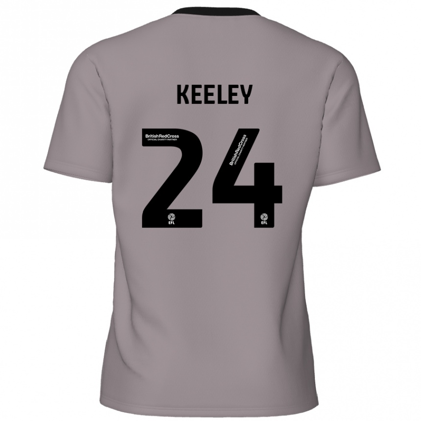 Homme Football Maillot Josh Keeley #24 Gris Tenues Extérieur 2024/25