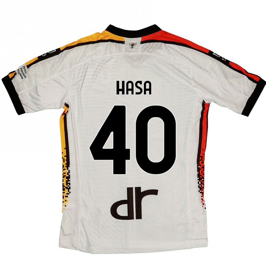 Homme Football Maillot Luis Hasa #40 Blanc Noir Tenues Extérieur 2024/25