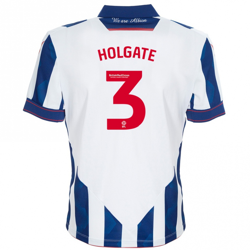 Homme Football Maillot Mason Holgate #3 Blanc Bleu Foncé Tenues Domicile 2024/25