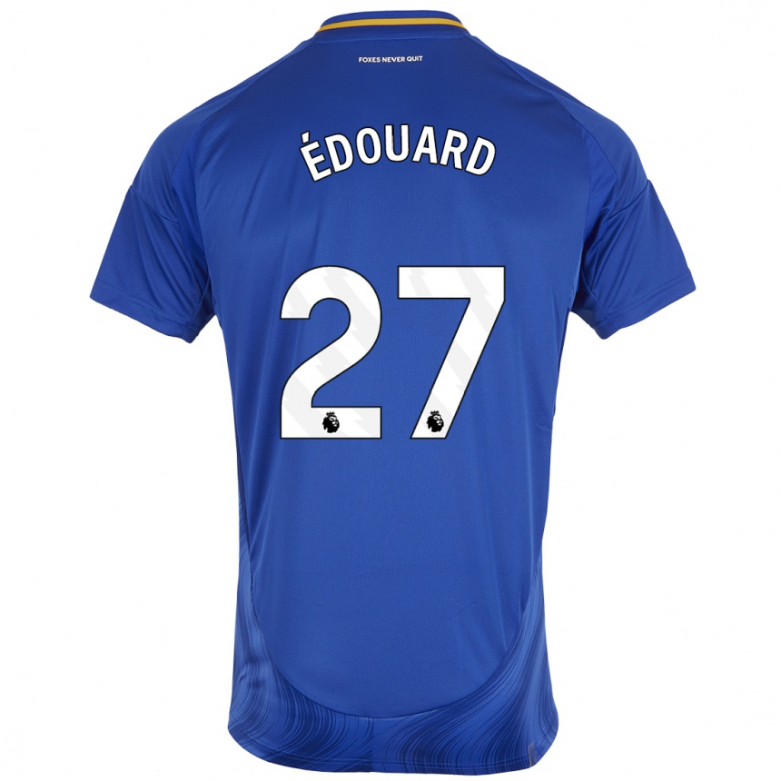 Homme Football Maillot Odsonne Edouard #27 Bleu Blanc Tenues Domicile 2024/25