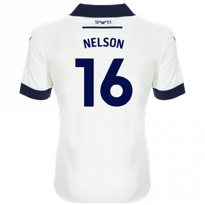 Homme Football Maillot Ben Nelson #16 Blanc Bleu Marine Tenues Extérieur 2024/25