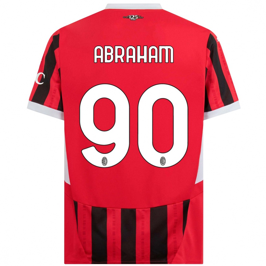 Homme Football Maillot Tammy Abraham #90 Rouge Noir Tenues Domicile 2024/25