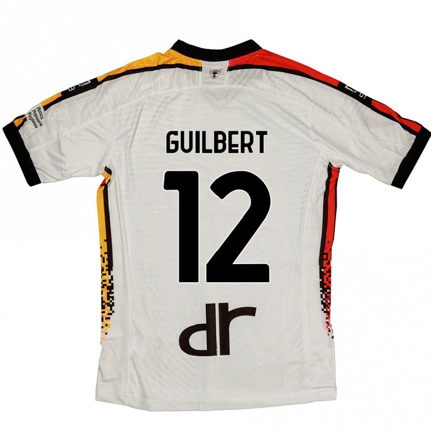 Homme Football Maillot Frédéric Guilbert #12 Blanc Noir Tenues Extérieur 2024/25