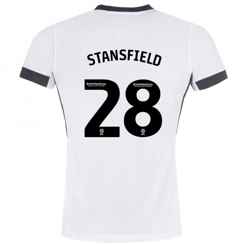 Homme Football Maillot Jay Stansfield #28 Blanc Noir Tenues Extérieur 2024/25