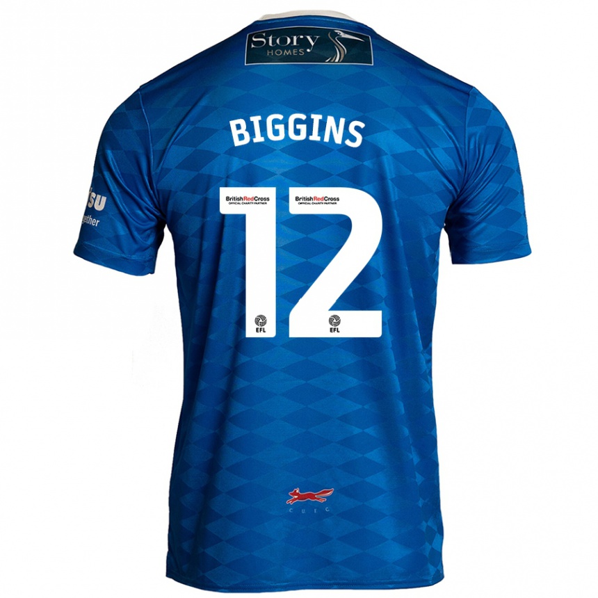 Homme Football Maillot Harrison Biggins #12 Bleu Tenues Domicile 2024/25